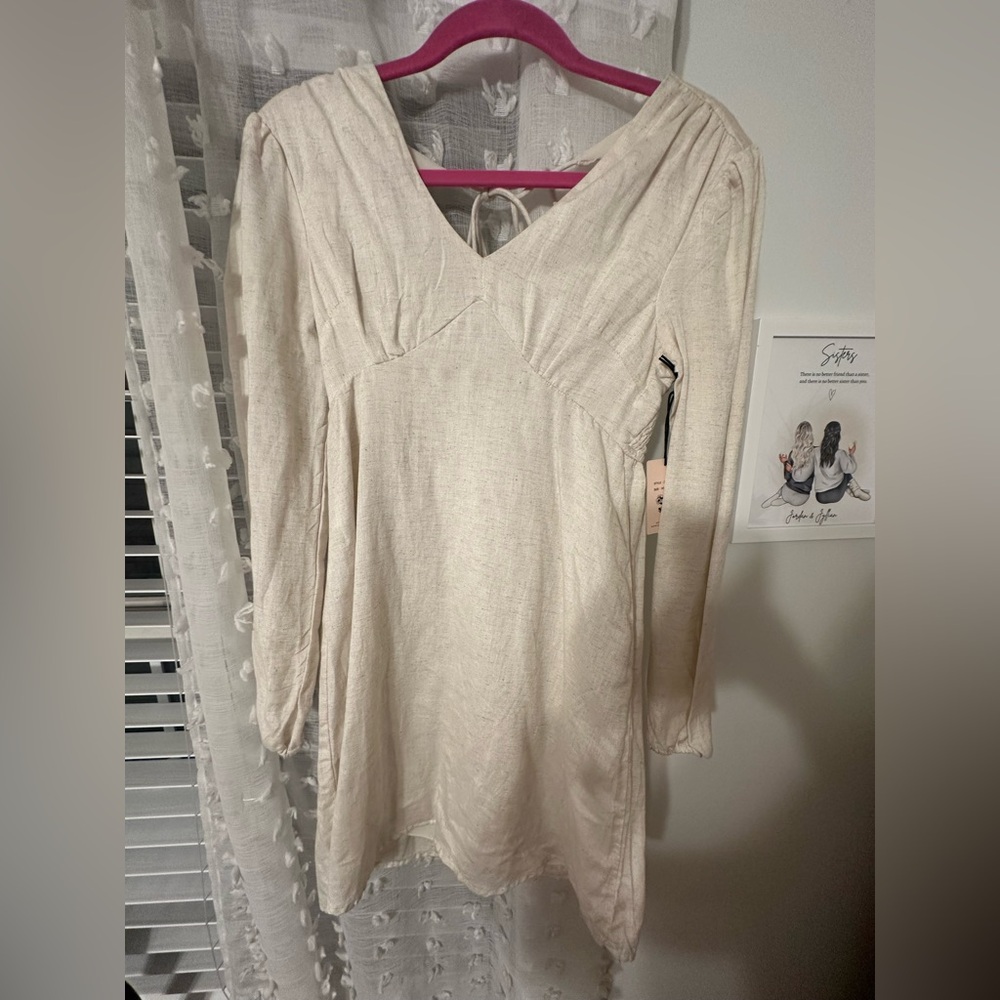 Marshalls Cream Long Sleeve Dress